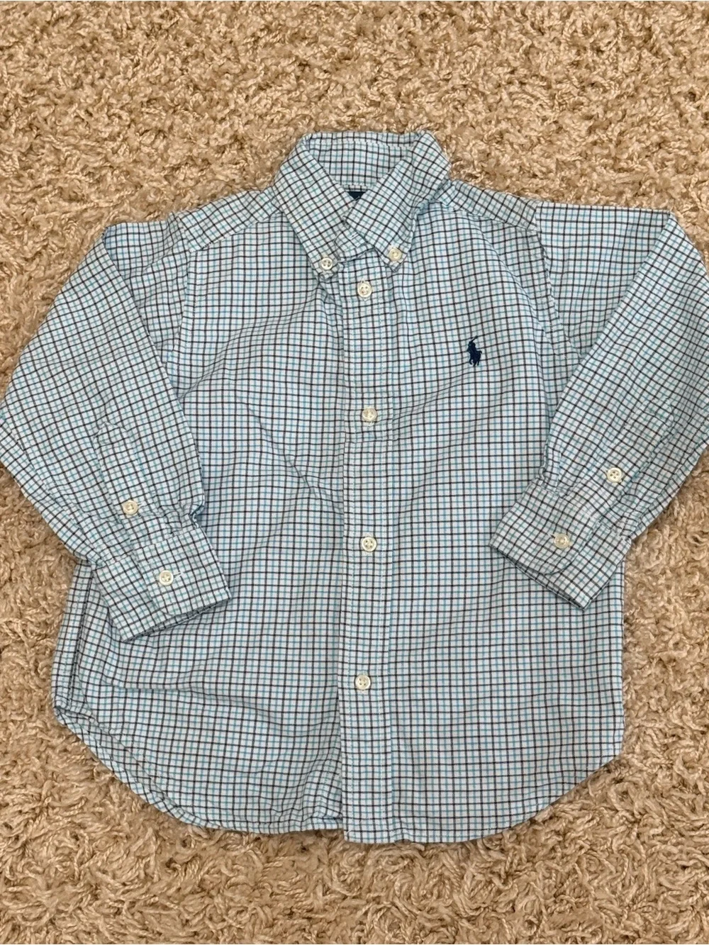 Ralph Lauren Blue and Navy Check Button-Down Shirt